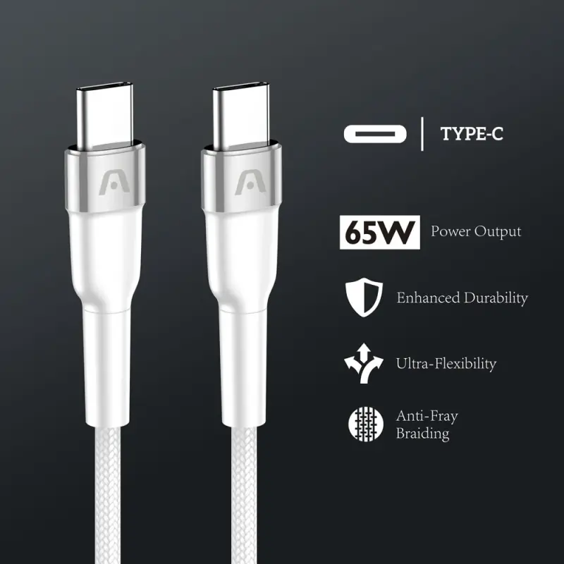 CARGADOR RÁPIDO VOLTA P40 DE DOS PUERTOS CON CABLE USB TIPO C ARGAC0155WT